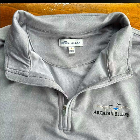 Peter Millar Perth Melange Performance Quarter Zip Mens Size Large Gale Gray - Picture 5 of 14